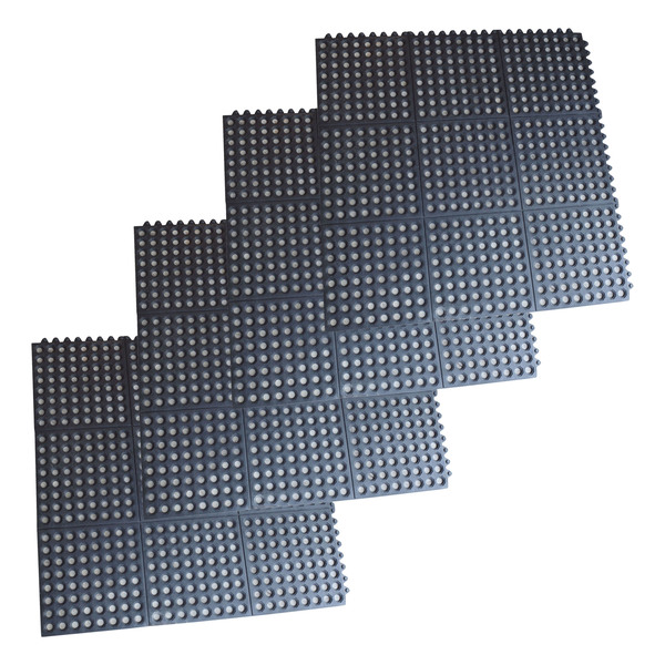 Buffalo Tools Interlocking 3 x 3 Ft. Rubber Mats, PK4 RMAT33I4PK